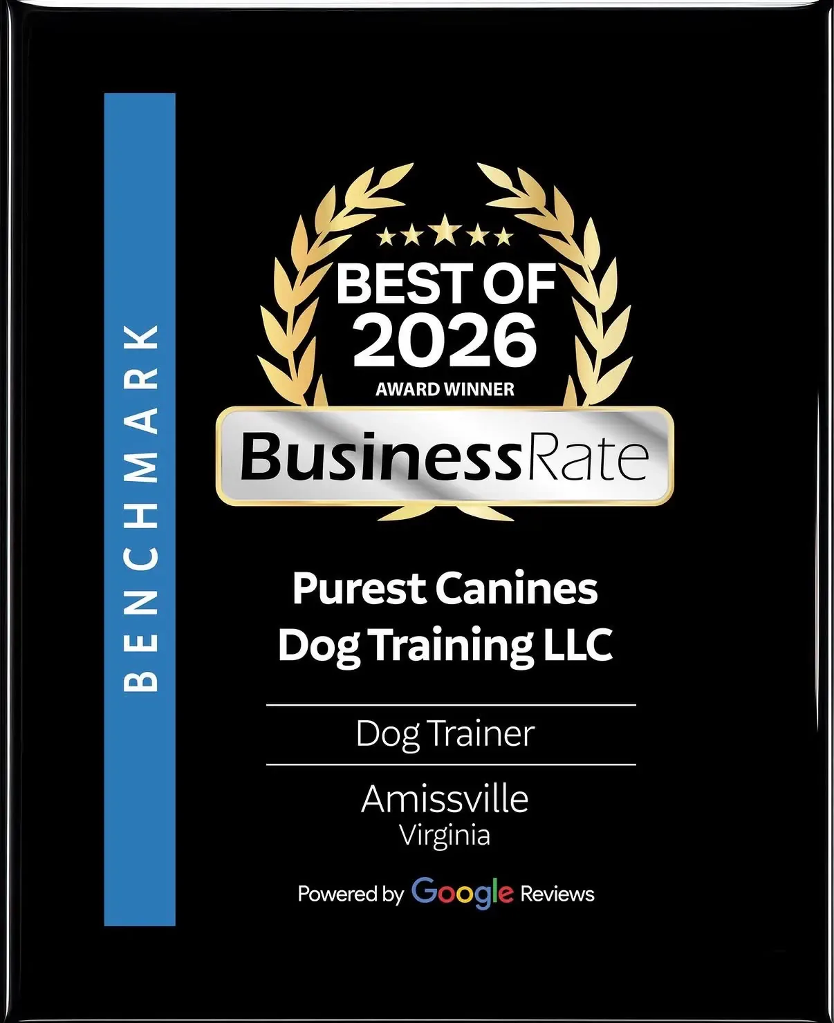 Best of 2026 Award Winner, BusinessRate, Purest Canines Dog Training